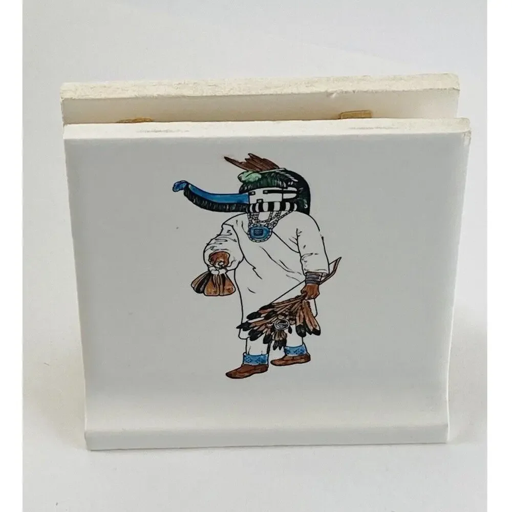Ceramic Kachina Recipe Card Note Greeting Holder Clip Desk Southwest Native Amer
